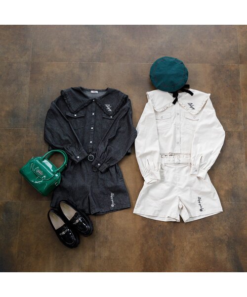 algy（アルジー）の「バックりぼんベレー（ハンチング/ベレー帽・キッズ・チェック/グリーン/ブラック・MEDIUM/SMALL）」の9枚目の写真