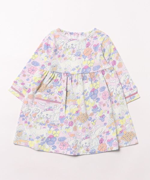 【セール】[ベビー]hakka kids×北澤平祐 こうえんびよりプリントミニ裏毛9分袖ワンピース（ワンピース）｜hakka baby（ハッカベビー）