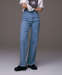 NERGY | 【保湿加工＆ストレッチ】センタープレスストレートデニム(デニムパンツ)