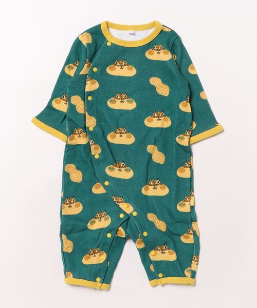 HOGAN RANCH WEAR(ホーガンランチウエア)の「ソウガラナガソデロンパース(ロンパース・キッズ・オフホワイト/グリーン/ピンク・80/70)」の1枚目の写真