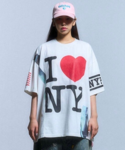 [SCHISM INDUCING] HF SHIRRING T SHIRT /追跡付 セール】【SCHISM INDUCING】FAKE REWORKED T SHIRT_IVORY（T