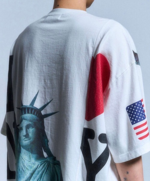 SCHISM INDUCING】FAKE REWORKED T SHIRT_IVORY（Tシャツ