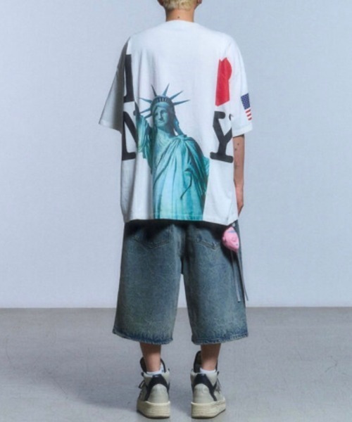 【SCHISM INDUCING】 FAKE REWORKED T SHIRT ★韓国の大人気 SCHISM INDUCING】FAKE REWORKED T SHIRT_IVORY（Tシャツ