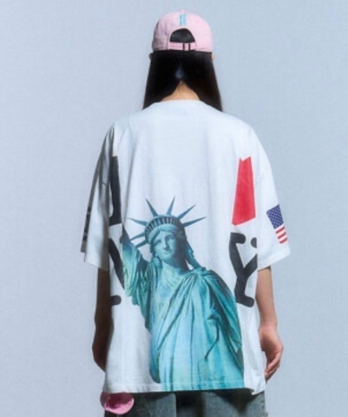 【SCHISM INDUCING】 FAKE REWORKED T SHIRT ★韓国の大人気 SCHISM INDUCING】FAKE REWORKED T SHIRT_IVORY（Tシャツ
