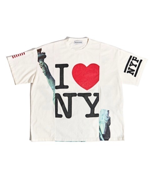 【SCHISM INDUCING】 FAKE REWORKED T SHIRT ★韓国の大人気 SCHISM INDUCING】FAKE REWORKED T SHIRT_IVORY(Tシャツ