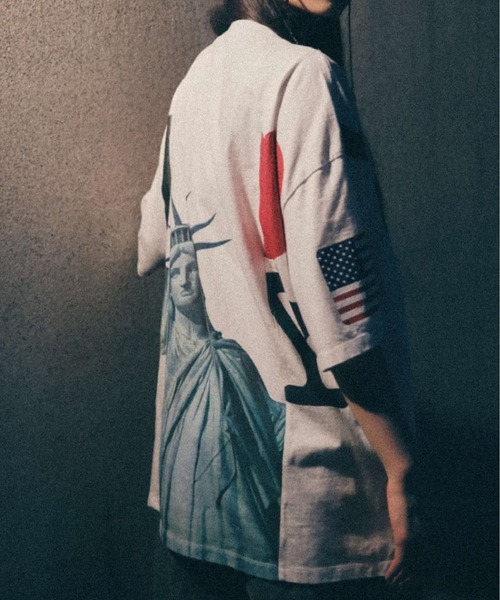セール】【SCHISM INDUCING】FAKE REWORKED T SHIRT_IVORY（T