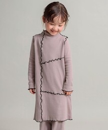 DRC branshes（ディーアールシーブランシェス）の「【WEB限定/DRC】配色メロウ長袖リブワンピース（ワンピース）」