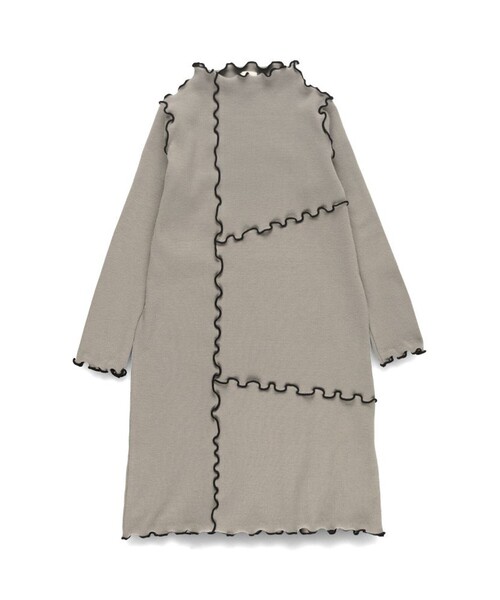 DRC branshes（ディーアールシーブランシェス）の「【WEB限定/DRC】配色メロウ長袖リブワンピース（ワンピース・キッズ・ブラック/グレイッシュベージュ/その他1・90/140/150/100/120/130/110）」の4枚目の写真