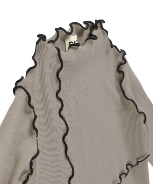 DRC branshes（ディーアールシーブランシェス）の「【WEB限定/DRC】配色メロウ長袖リブワンピース（ワンピース・キッズ・ブラック/グレイッシュベージュ/その他1・90/140/150/100/120/130/110）」の5枚目の写真