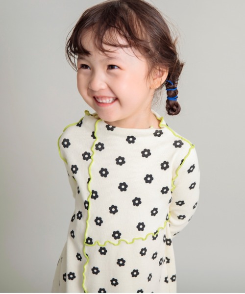 DRC branshes（ディーアールシーブランシェス）の「【WEB限定/DRC】配色メロウ長袖リブワンピース（ワンピース・キッズ・ブラック/グレイッシュベージュ/その他1・90/140/150/100/120/130/110）」の22枚目の写真