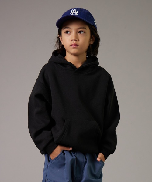 PAIRMANON STREET（ペアマノンストリート）の「【PAIRMANON STREET】裏起毛 無地 シンプル フーディー 長袖 スウェット パーカー（パーカー・キッズ・オレンジ/ベージュ/ネイビー/ブラック/グレー/グリーン・100/110/120/130/140/150/160/90）」の2枚目の写真