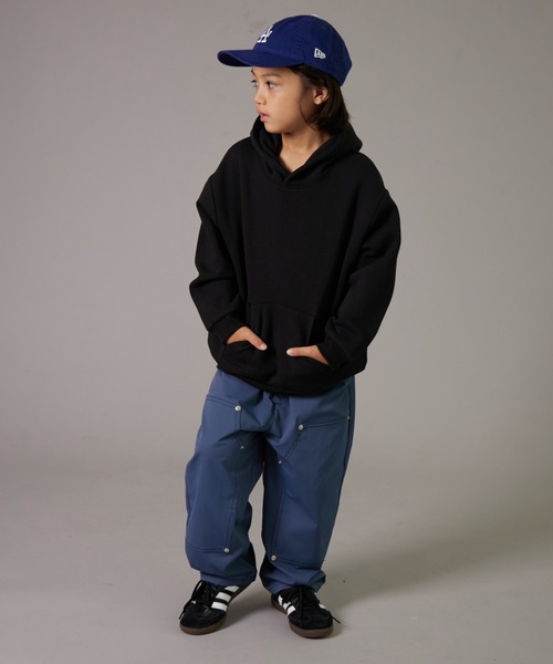 PAIRMANON STREET（ペアマノンストリート）の「【PAIRMANON STREET】裏起毛 無地 シンプル フーディー 長袖 スウェット パーカー（パーカー・キッズ・オレンジ/ベージュ/ネイビー/ブラック/グレー/グリーン・100/110/120/130/140/150/160/90）」の8枚目の写真