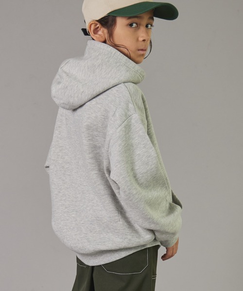 PAIRMANON STREET（ペアマノンストリート）の「【PAIRMANON STREET】裏起毛 無地 シンプル フーディー 長袖 スウェット パーカー（パーカー・キッズ・オレンジ/ベージュ/ネイビー/ブラック/グレー/グリーン・100/110/120/130/140/150/160/90）」の9枚目の写真