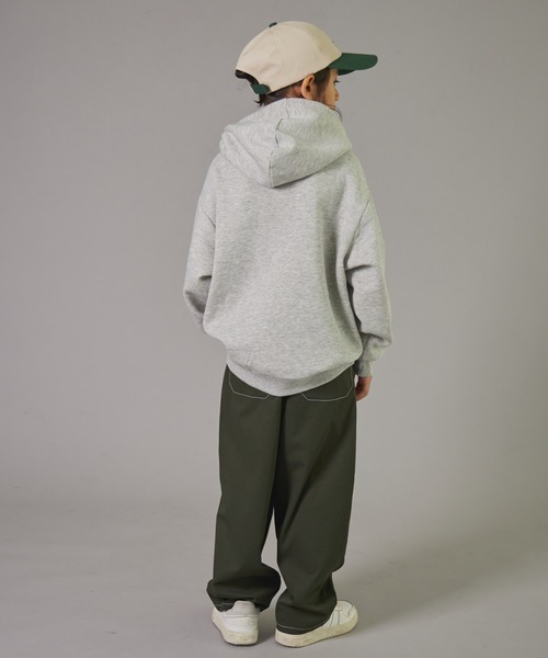 PAIRMANON STREET（ペアマノンストリート）の「【PAIRMANON STREET】裏起毛 無地 シンプル フーディー 長袖 スウェット パーカー（パーカー・キッズ・オレンジ/ベージュ/ネイビー/ブラック/グレー/グリーン・100/110/120/130/140/150/160/90）」の10枚目の写真
