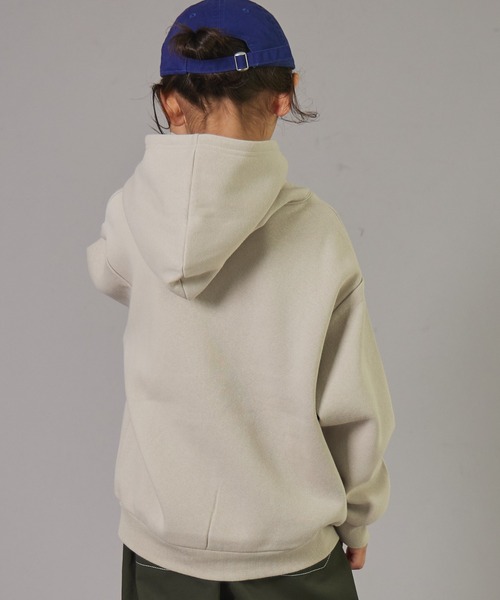 PAIRMANON STREET（ペアマノンストリート）の「【PAIRMANON STREET】裏起毛 無地 シンプル フーディー 長袖 スウェット パーカー（パーカー・キッズ・オレンジ/ベージュ/ネイビー/ブラック/グレー/グリーン・100/110/120/130/140/150/160/90）」の14枚目の写真