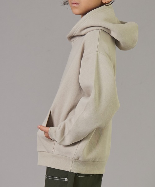 PAIRMANON STREET（ペアマノンストリート）の「【PAIRMANON STREET】裏起毛 無地 シンプル フーディー 長袖 スウェット パーカー（パーカー・キッズ・オレンジ/ベージュ/ネイビー/ブラック/グレー/グリーン・100/110/120/130/140/150/160/90）」の16枚目の写真