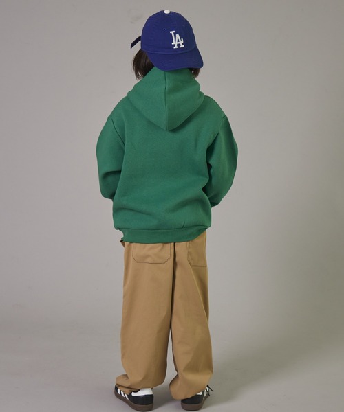 PAIRMANON STREET（ペアマノンストリート）の「【PAIRMANON STREET】裏起毛 無地 シンプル フーディー 長袖 スウェット パーカー（パーカー・キッズ・オレンジ/ベージュ/ネイビー/ブラック/グレー/グリーン・100/110/120/130/140/150/160/90）」の19枚目の写真