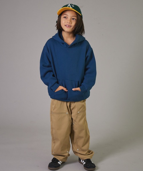 PAIRMANON STREET（ペアマノンストリート）の「【PAIRMANON STREET】裏起毛 無地 シンプル フーディー 長袖 スウェット パーカー（パーカー・キッズ・オレンジ/ベージュ/ネイビー/ブラック/グレー/グリーン・100/110/120/130/140/150/160/90）」の22枚目の写真