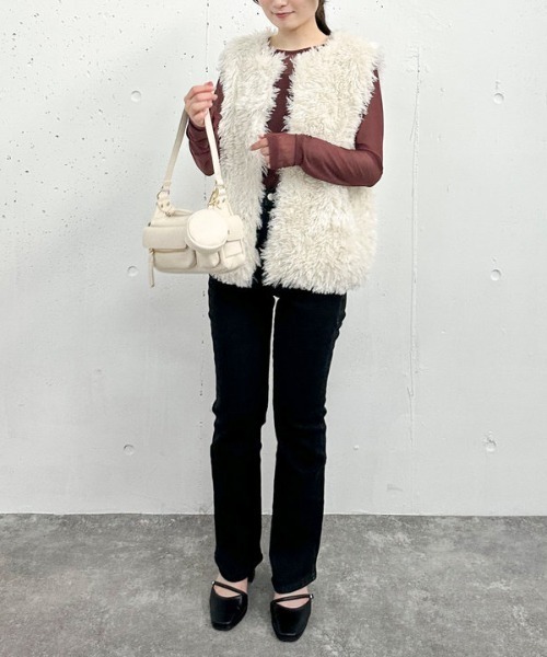 archives（アルシーヴ）の「ファーベスト（テーラードジャケット・レディース・アイボリー/モカ・MEDIUM）」の14枚目の写真