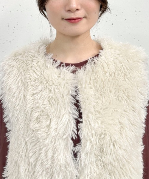 archives（アルシーヴ）の「ファーベスト（テーラードジャケット・レディース・アイボリー/モカ・MEDIUM）」の20枚目の写真