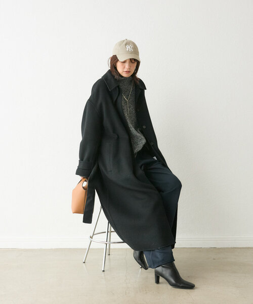 RIVE DROITE（リヴドロワ）の「【サッと羽織れる】ウールリバーステンカラーコート（その他アウター・レディース・ブラック/キャメル・36/38）」の6枚目の写真