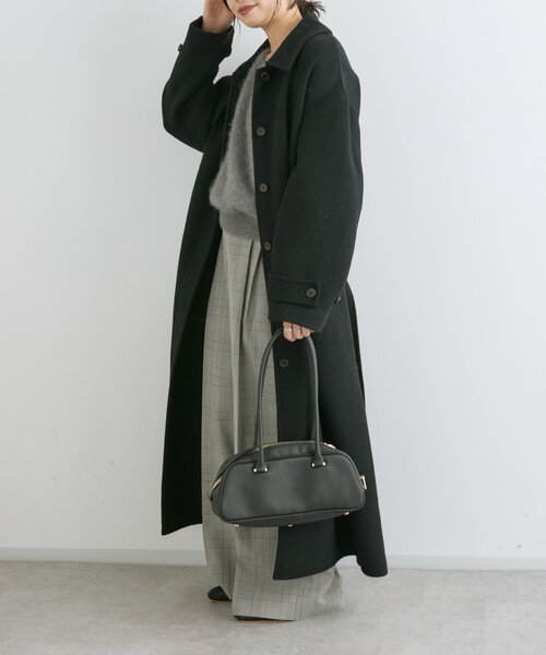 RIVE DROITE（リヴドロワ）の「【サッと羽織れる】ウールリバーステンカラーコート（その他アウター・レディース・ブラック/キャメル・36/38）」の10枚目の写真