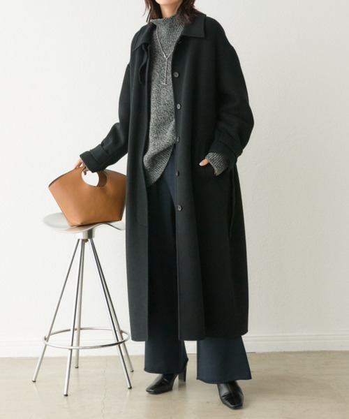 【セール】【サッと羽織れる】ウールリバーステンカラーコート（その他アウター）｜RIVE DROITE（リヴドロワ）
