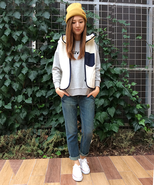 LBC(エルビーシー)の「FCNライナーベスト付きマウンテンパーカ(マウンテンパーカー・レディース・マスタード/ダークブルー/ネイビー/ブラック・MEDIUM/LARGE)」の17枚目の写真