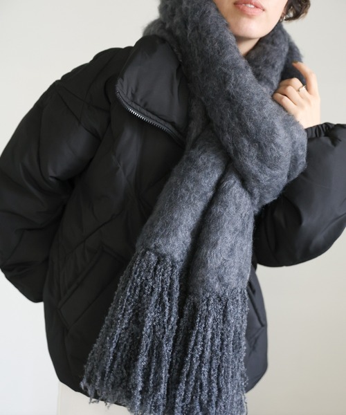 セール】モヘアタッチボリュームフリンジマフラー（マフラー）｜select