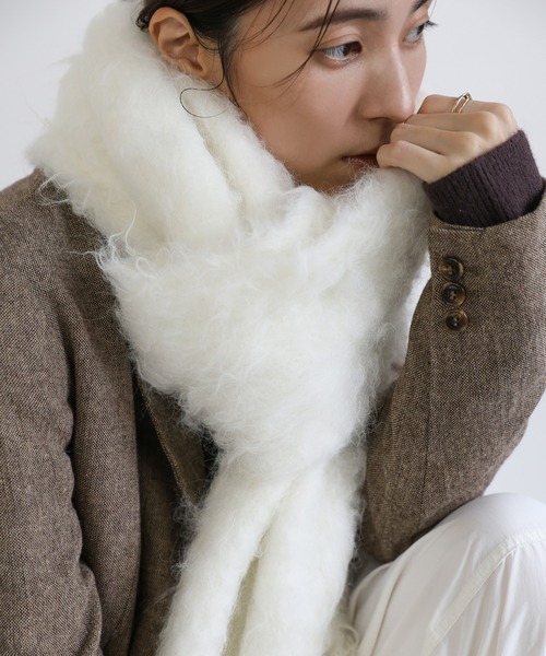 セール】モヘアタッチボリュームフリンジマフラー（マフラー）｜select