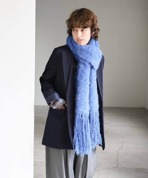 セール】モヘアタッチボリュームフリンジマフラー（マフラー）｜select