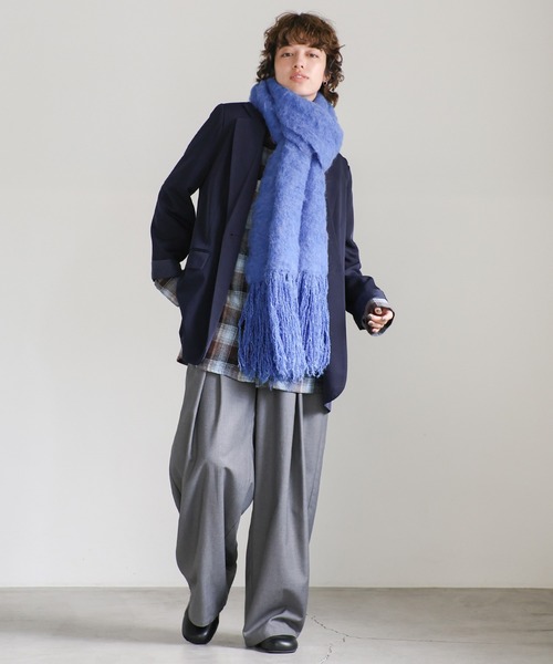 セール】モヘアタッチボリュームフリンジマフラー（マフラー）｜select