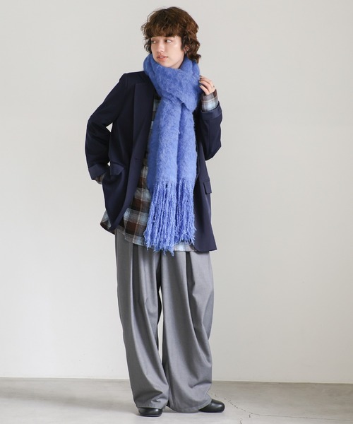 セール】モヘアタッチボリュームフリンジマフラー（マフラー）｜select