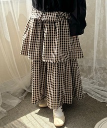 ギンガムチェックブラウス　スカート ギンガムチェック スカート ブラウス スカート」に該当する