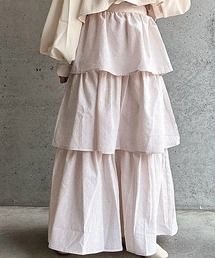 merrylatte（メリーラテ）の「サイドリボンギンガムチェックティアードスカート（スカート）」