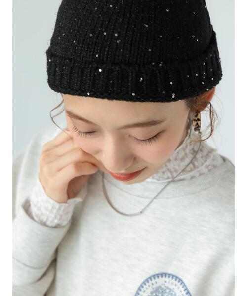 Lugnoncure(ルノンキュール)の「スパンコールビーニー(ハット・レディース・ブラック/グレー/ベージュ・F)」の7枚目の写真