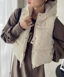 らー　ホワイト ダウンベスト フード付き MONCLER モンクレール ダウン ダウンベスト チェニス レディース