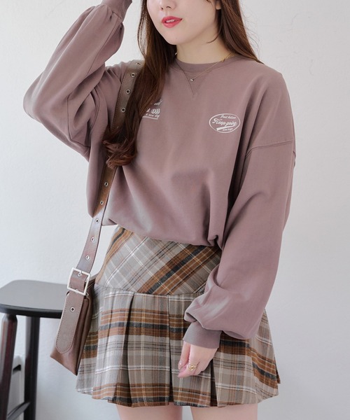 Another Branch olive des olive(アナザーブランチオリーブデオリーブ)の「ピグメントドロスト裏毛プルオーバー(Tシャツ/カットソー・レディース・スミクロ/アイボリー/ブラウン/ピンク・FREE)」の3枚目の写真