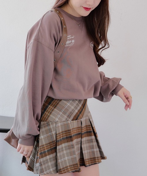 Another Branch olive des olive(アナザーブランチオリーブデオリーブ)の「ピグメントドロスト裏毛プルオーバー(Tシャツ/カットソー・レディース・スミクロ/アイボリー/ブラウン/ピンク・FREE)」の9枚目の写真