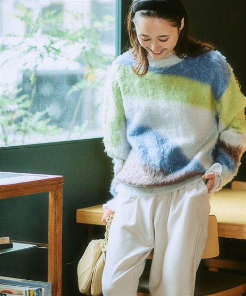 nissen(ニッセン)の「カラーブロックシャギー起毛ニット(ニット/セーター・レディース・ブラウン系/グレー系/ブラック系・S/M/L/LL/3L)」の18枚目の写真