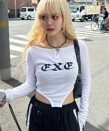 SETUPEXE | 韓国ブランド SETUP‐EXE セットアップエグゼ BOATNECK BUTTON TOP ボートネックボタントップス ライントップス スリムフィットトップス 長袖トップス スポーツミックス ブロークコア 韓国ファッション 韓国ストリート ストリートファッション(Tシャツ/カットソー)