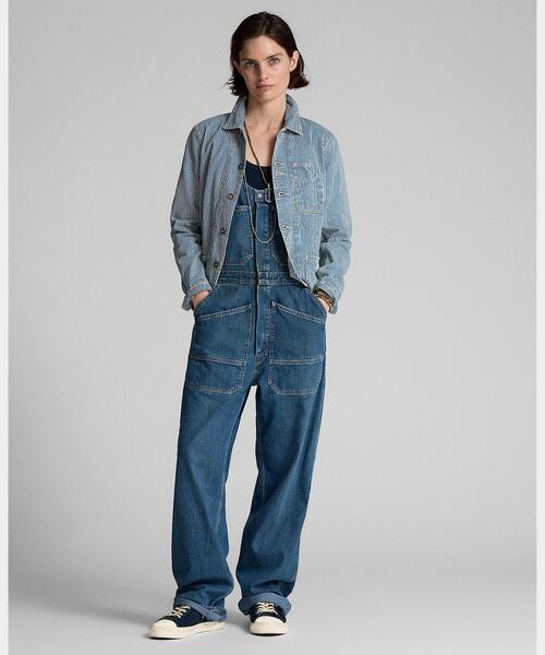 RRL デニム カーゴ オーバーオール ダブルアールエル S ダブルアールエル) RRL Dryton インディゴ デニム