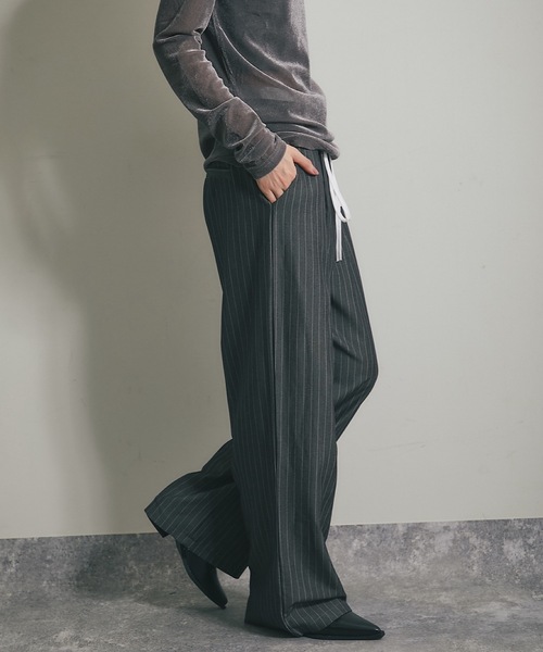 ANOTHER S（アナザーエス）の「ダブルウェストストライプパンツ
