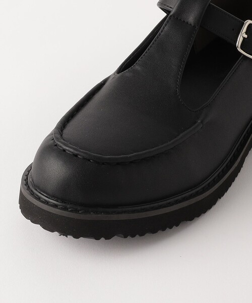 美品 人気 マルゥユナイテッドアローズ Tストラップローファー 25.0 黒 Tストラップ ローファー