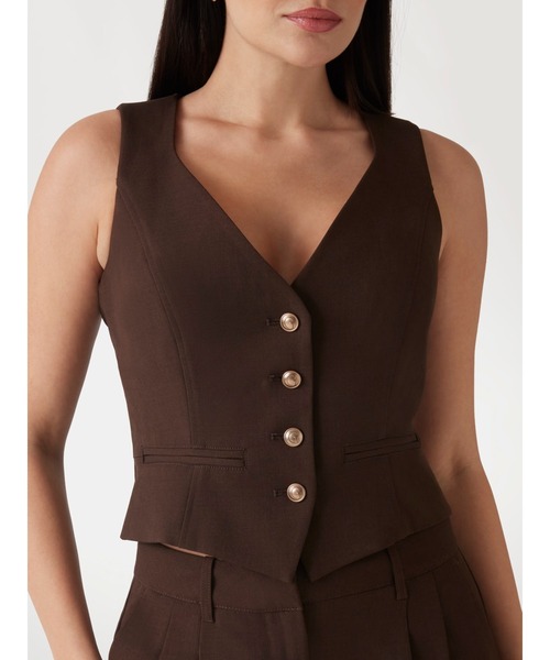 Guess(ゲス)の「MATEA Suit Vest ベスト レディース(ベスト・レディース・ブラウン・X-SMALL/SMALL)」の10枚目の写真
