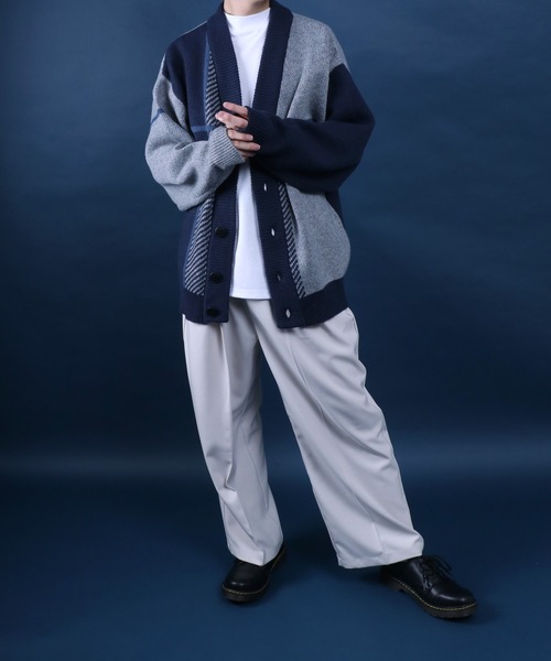 ANPAS(アンパス)の「Cross Plaid Oversized Knit Cardigan/クロスチェック柄 オーバーサイズ ニット カーディガン(カーディガン/ボレロ・メンズ・ブルー系その他/ホワイト系その他/ブラック系その他/ホワイト系その他2/ブルー系その他2・M/L)」の16枚目の写真