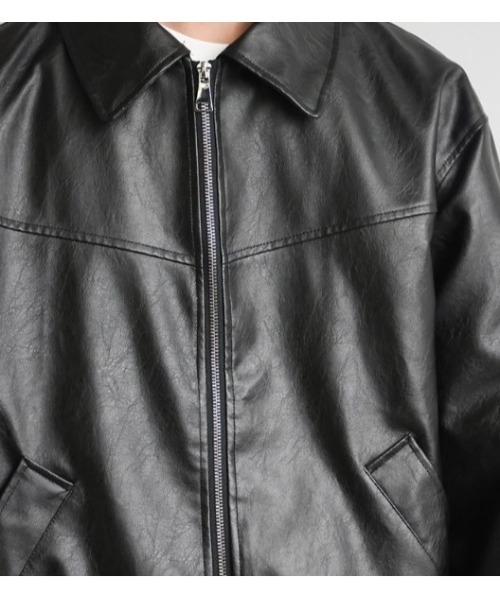 Sakka（サッカ）の「PUレザ－ルーズジャケット（ブルゾン・メンズ・ブラック・LARGE/X-LARGE/MEDIUM）」の3枚目の写真
