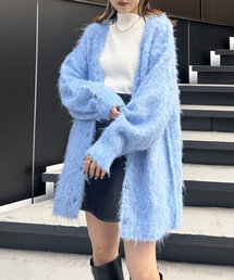 w closet | 【スタッフおすすめ/4色展開】MIXシャギービッグニットカーディガン(カーディガン/ボレロ)