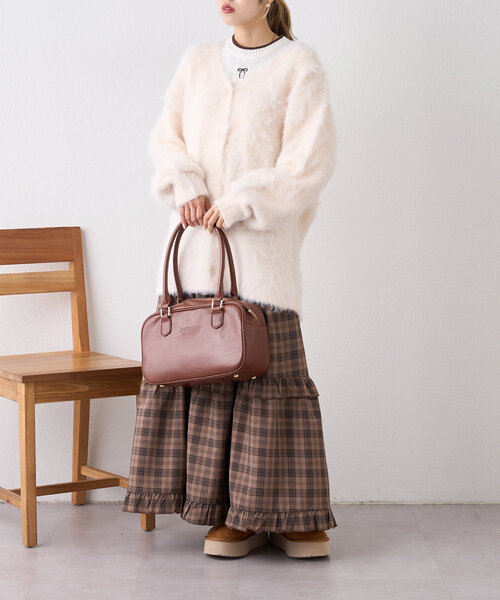 w closet(ダブルクローゼット)の「【6色展開】MIXシャギービッグニットカーディガン(カーディガン/ボレロ・レディース・チャコールグレー/ブルー/アイボリー/オレンジ/パープル/グリーン・FREE)」の18枚目の写真