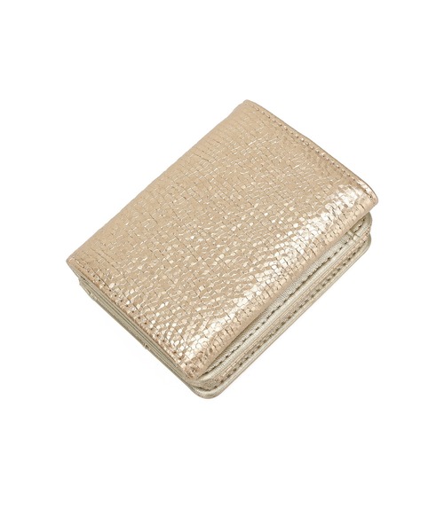 MERCURYDUO（マーキュリーデュオ）の「【MERCURYDUO/マーキュリーデュオ】メタリッククラック調型押し　三つ折りミニ財布（財布・レディース・ブラック/グレイッシュベージュ/シルバー/ピンク/ゴールド・FREE）」の7枚目の写真